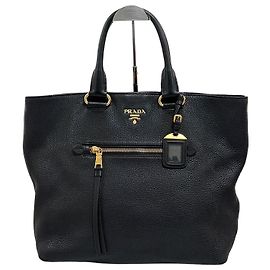 Prada Borsa Tote in Vitello Daino Nero