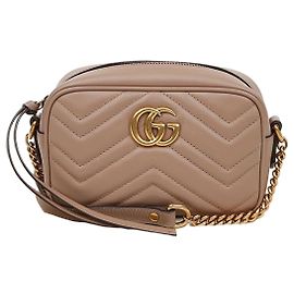 Gucci Mini Borsa a Tracolla GG Marmont Matelassé Dusty Pink Nude