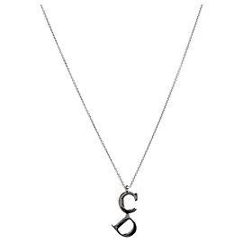 Dior Vertical CD Silber Halskette