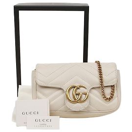 Gucci GG Marmont Matelassé Super Mini Bag White