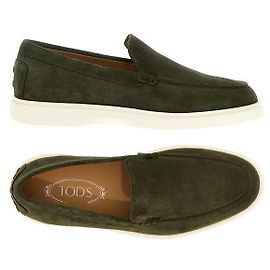 Tod's Mocassino Pebble Tab in camoscio Verde