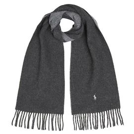 Ralph Lauren Écharpe classique en laine avec broderie poney Charcoal
