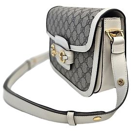 Gucci Borsa a tracolla Beige Horsebit GG Supreme Canvas
