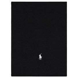 Ralph Lauren Baumwollschal mit gesticktem Pony-Logo Schwarz