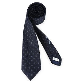 Salvatore Ferragamo Cravatta in jacquard di seta Gancini da uomo (Navy)