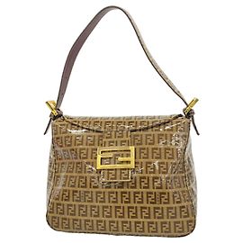 Fendi Zucchino Handtasche aus braunem beschichtetem Canvas