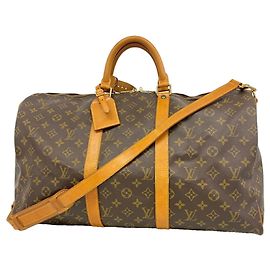 Louis Vuitton Brown Boston Monogram Keepall Bandoulière 60