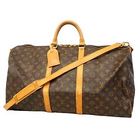 Louis Vuitton Brown Boston Monogram Keepall Bandoulière 55