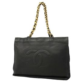 Borsa Tote Chanel in pelle d'agnello nera