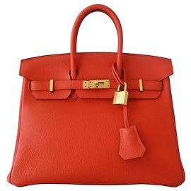 Hermès Birkin 25 Orange Poppy Leder