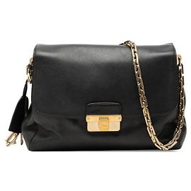 Borsa a tracolla Christian Dior Dior Chain in pelle blu navy