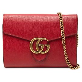 Borsa a tracolla con catena e portafoglio Gucci GG Marmont