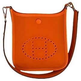 Borsa a tracolla Hermès Evelyne in pelle arancione
