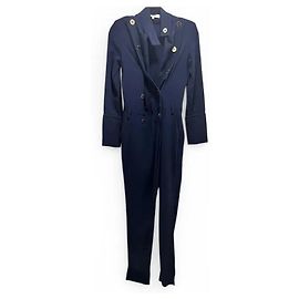 Macacão Pierre Balmain azul marinho com botões