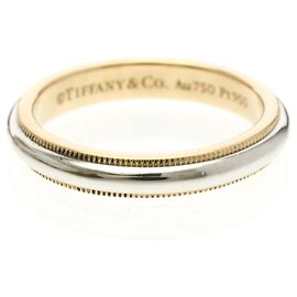 Tiffany & Co. Two-Tone Milgrain Wedding Band Platinum and 18K Pink Gold
