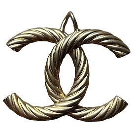 Pendente Chanel Maxi Logo CC Intrecciato Dorato