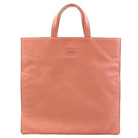 Bolso de mano/Tote de piel rosa salmón Loewe