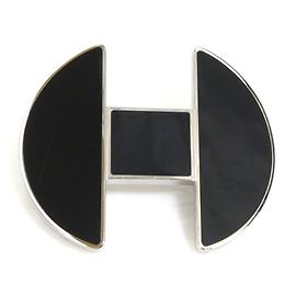 Hermès Pasador Hermes en Negro y Plata