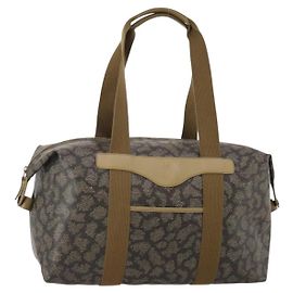 Borsa Boston SAINT LAURENT PVC Leather Gray Beige Auth ep15716