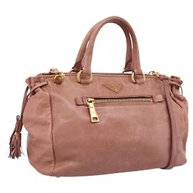 Borsa a mano PRADA in pelle 2way Pink Gold Auth ka5955V