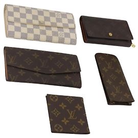 LOUIS VUITTON Monogram Damier Azur Wallet 5 Set LV Auth BA14277