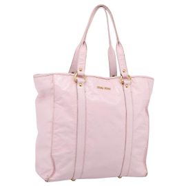 Borsa Tote Miu Miu Pelle verniciata Pink Gold Auth 201938