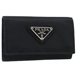 Portallaves PRADA Nylon Black Silver Black Auth bs36854