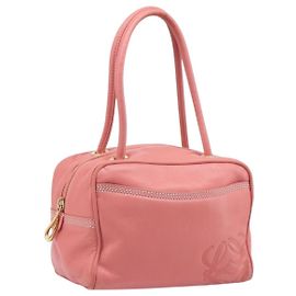 Borsa a mano LOEWE in pelle rosa tono oro Auth 200810V