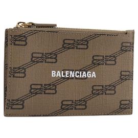 BALENCIAGA Fragment Case Card Case PVC Beige Gold 640535 Auth am12526M