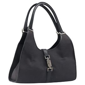 Borsa GUCCI Jackie Canvas Nero Argento 002 1067 Auth 201904