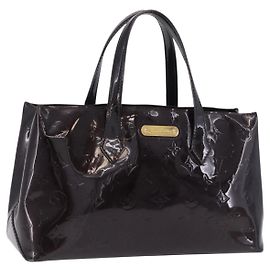 LOUIS VUITTON Monogram Vernis Wilshire PM Hand Bag Amarante M93641 Auth 200333