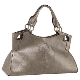 Borsa a mano CARTIER Marcello in pelle dorata Auth 201954