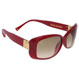 LOUIS VUITTON Gafas de sol Spouson GM Plástico Rojo Tono Dorado Z0076E LV Auth BA15450