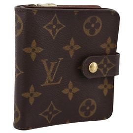 LOUIS VUITTON Monogram Compact Zip Wallet M61667 LV Auth bs36811