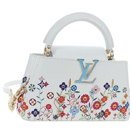 LOUIS VUITTON x TM Capucines EW Mini Leather 2way White M13246 Auth 199183SM