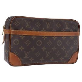 LOUIS VUITTON Monogram Compiegne 28 Clutch Bag M51845 LV Auth BA15481