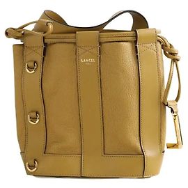 Lancel Schultertasche aus Leder khaki