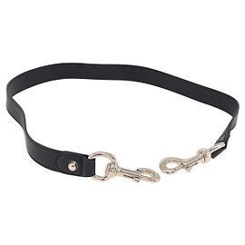Correa de hombro de cuero GUCCI 33.5'' Negro Oro Auth hk4048