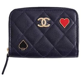 Chanel Tarjetero azul marino