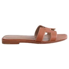 Hermès Oran Ledersandalen braun