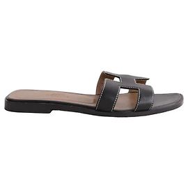 Sandali Oran Hermès in pelle nera