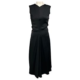 Proenza Schouler Ella Satin Midi-Kleid in Schwarz
