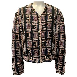 Casaco Lullia sem gola em tweed multicolorido preto IRO