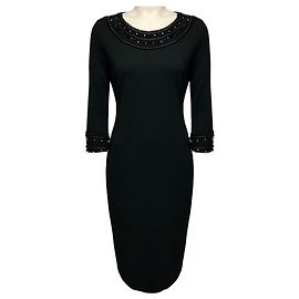 Abito midi Escada Black Evokunia in jersey elasticizzato decorato