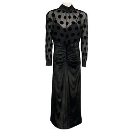 Abito Paul Smith in chiffon di seta e velluto con motivo a pois neri