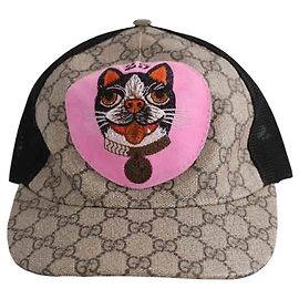 Cappellino Gucci in pelle marrone