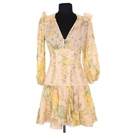 Vestido de lino rosa Zimmermann XS