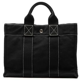 Saco Tote Hermès Fourre Tout PM em lona preto