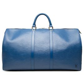 Sac de voyage Louis Vuitton Epi Keepall 55 Bleu