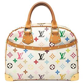 Borsa a mano Louis Vuitton Monogram Multicolore Trouville Bianca
